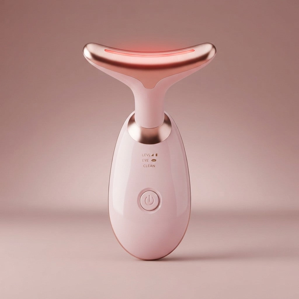 Beauty Facial Massager, 7 Color Wavy Acne Beauty Microcurrent Facial Device Skin Firming for Face Neck Beauty Device,