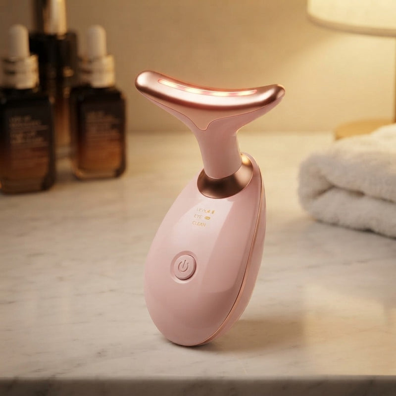 Beauty Facial Massager, 7 Color Wavy Acne Beauty Microcurrent Facial Device Skin Firming for Face Neck Beauty Device,